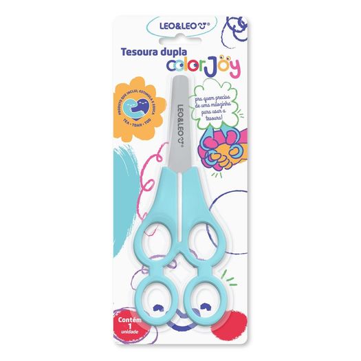 tesoura escolar dupla color joy tesoura escolar dupla color joy