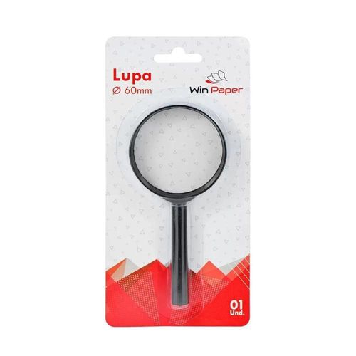 lupa de mão 60mm cabo plástico