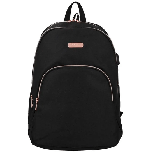 mochila com alça notebook kansas preto rose gold xtrem mochila com alça notebook kansas preto rose gold xtrem