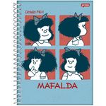 caderno colegial 1x1 80 folhas capa dura mafalda