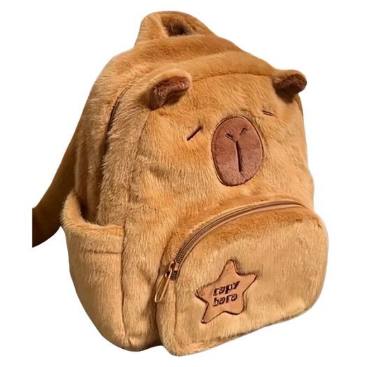 mochila com alça pelúcia capivara mochila com alça pelúcia capivara