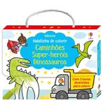 caminhões, super heróis dinossauros: maletinha de colorir caminhões, super heróis dinossauros: maletinha de colorir