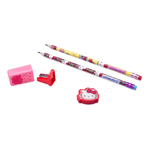 kit escolar 2 lápis hb + borracha e apontador hello kitty kit escolar 2 lápis hb + borracha e apontador hello kitty
