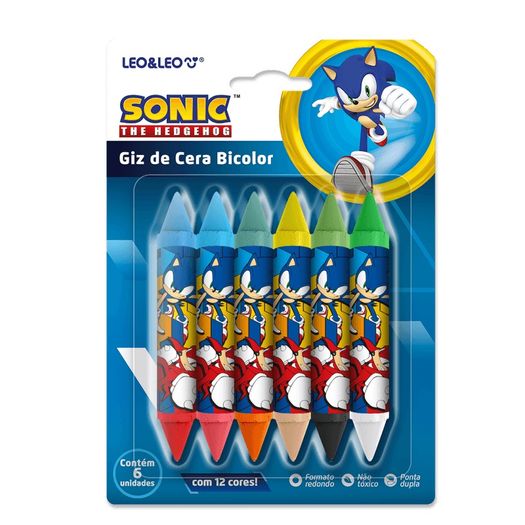 giz de cera bicolor sonic 12 cores giz de cera bicolor sonic 12 cores