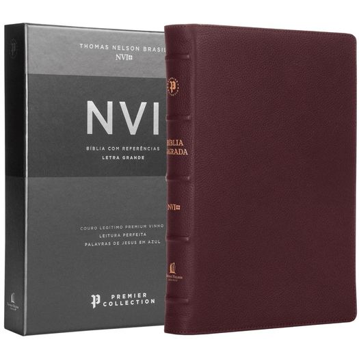 bíblia sagrada nvi premier collection - capa vinho bíblia sagrada nvi premier collection - capa vinho