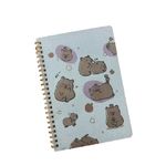 caderno de anotações espiral capivara glitter 40 folhas pautadas