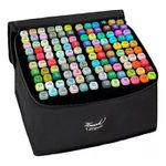 kit caneta marcador ponta dupla 120 cores