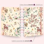 caderno disco 80 folhas grande flex bosque animais florais caderno disco 80 folhas grande flex bosque animais florais