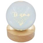 luminária globo de vidro 3d frases led usb luminária globo de vidro 3d frases led usb