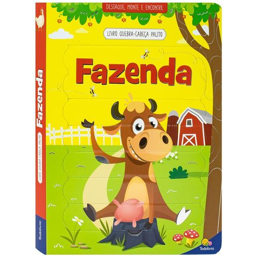 livro quebra-cabeça palito - fazenda