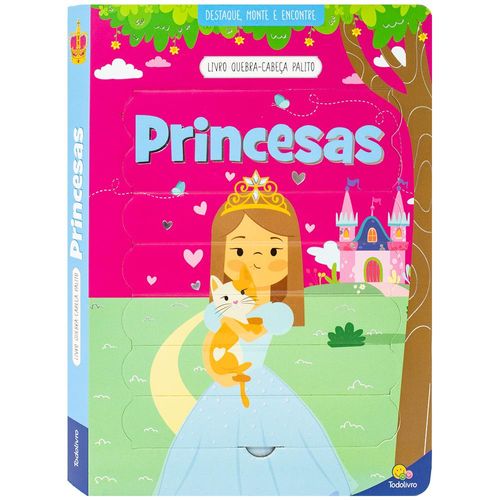 livro quebra-cabeca palito - princesas