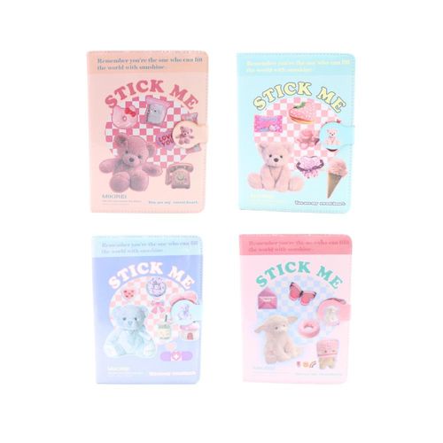 caderno de anotações urso stick me 128 folhas diversos modelos