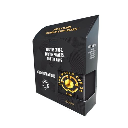 fifa club world cup 2025 - box 1 livro ilustrado cd + 50 envelopes + lata