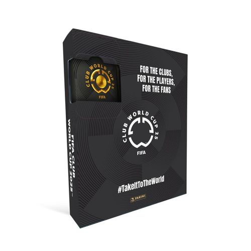 fifa club world cup 2025 - box 1 livro ilustrado cd + 30 envelopes + lata