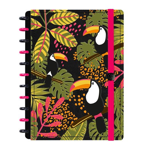 caderno disco 80 folhas grande prime tropical tucano preto caderno disco 80 folhas grande prime tropical tucano preto