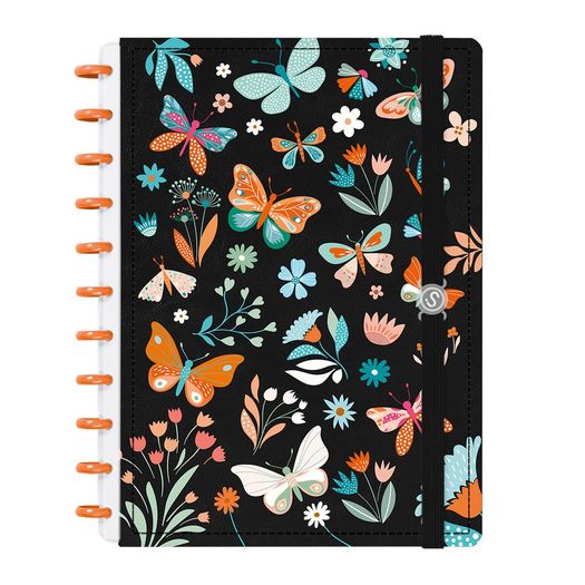 caderno disco 80 folhas grande prime borboleta preto caderno disco 80 folhas grande prime borboleta preto
