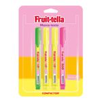 caneta marca texto fruit-tella 4 unidades cores neon compactor blister