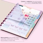 caderno disco 80 folhas grande prime borboleta marsala