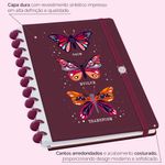 caderno disco 80 folhas grande prime borboleta marsala