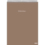 caderno universitário 1x1 80 folhas para canhoto espiral ao alto world class