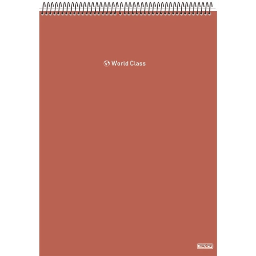 caderno universitário 1x1 80 folhas para canhoto espiral ao alto world class