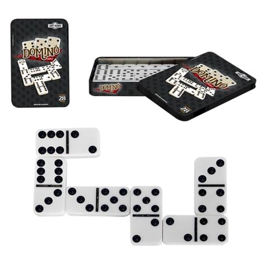 jogo de domino 28 peças estojo lata jogo de domino 28 peças estojo lata