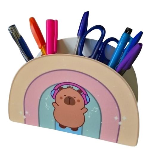 porta-caneta-duplo-capivara-arco-iris