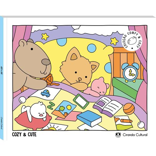 cozy and cute - livro de colorir