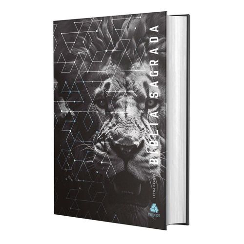 bíblia sagrada nvi - letra grande - leão grafite