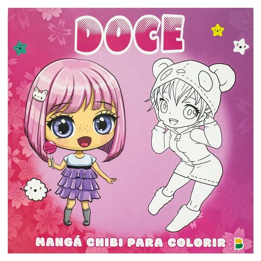 manga chibi para colorir: doce