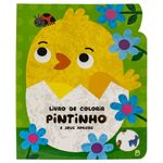 livro de colorir recortado: pintinho