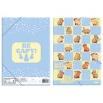 pasta aba com elástico a4 capivara be capy azul pasta aba com elástico a4 capivara be capy azul