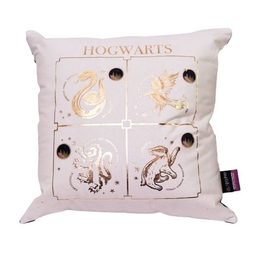 almofada veludo hogwarts casas douradas almofada veludo hogwarts casas douradas