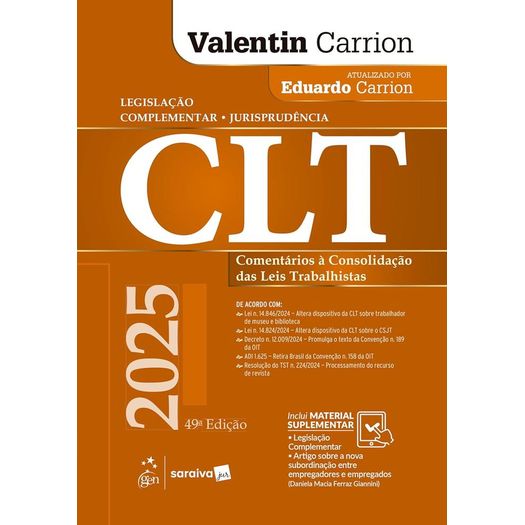 clt-comentários à consolidação das leis trabalhistas - 49ª edição 2025 clt-comentários à consolidação das leis trabalhistas - 49ª edição 2025