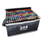 kit caneta marcador ponta dupla 204 cores com bolsa preta kit caneta marcador ponta dupla 204 cores com bolsa preta