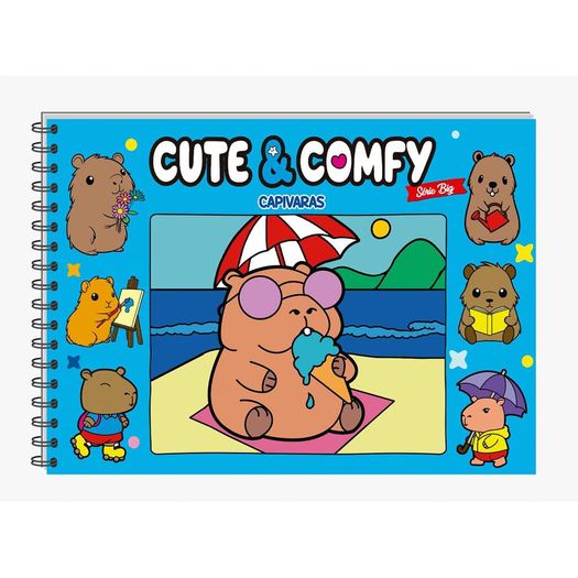 cute & comfy série big - capivaras - capa dura com espiral