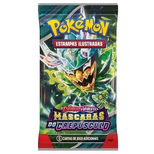 pokémon escarlate e violeta 6 - booster unitário - máscaras do crepúsculo
