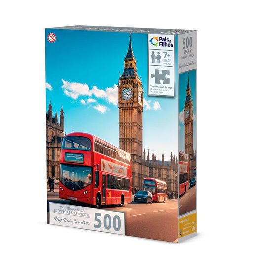 quebra cabeça 500 peças big bus londres quebra cabeça 500 peças big bus londres