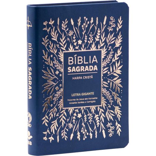 bíblia sagrada arc - letra gigante - com harpa cristã - azul bíblia sagrada arc - letra gigante - com harpa cristã - azul