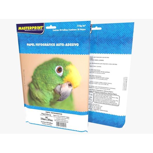 papel fotografico a4 glossy 115gr auto adesivo 20fl masterprint papel fotografico a4 glossy 115gr auto adesivo 20fl masterprint