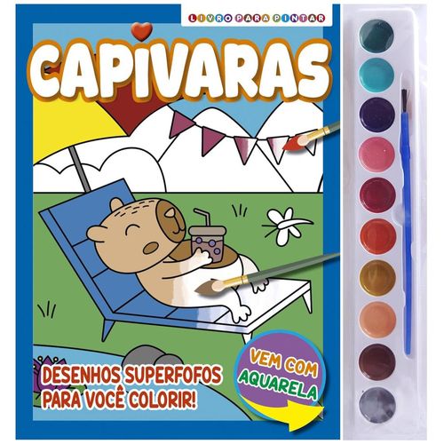 capivaras livro para pintar com aquarela
