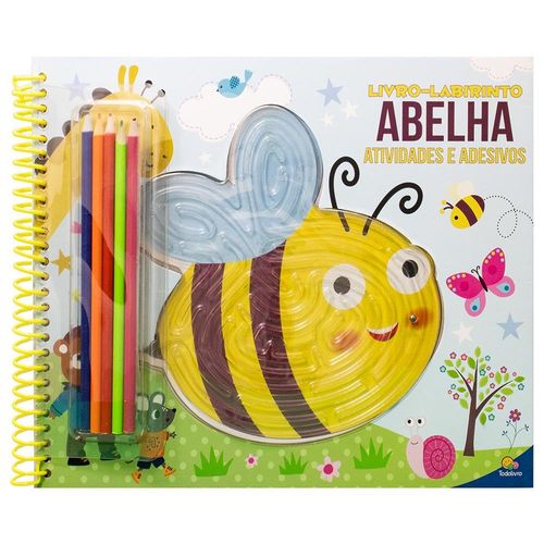 livro-labirinto! atividades, colorir e adesivos: abelha