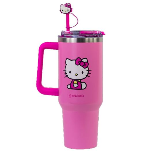 canecão tumbler 1,15l hello kitty com canudo canecão tumbler 1,15l hello kitty com canudo