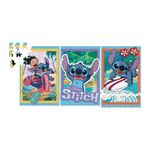 quebra-cabça stitch 3x100 peças quebra-cabça stitch 3x100 peças