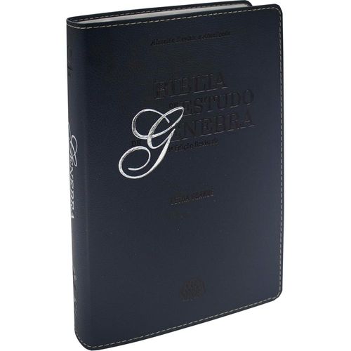 bíblia de estudo de genebra - letra grande - azul - ara