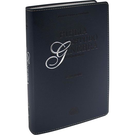 bíblia de estudo de genebra - letra grande - azul - ara