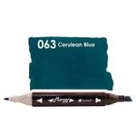 caneta marcador ponta dupla marker dual cerulean blue 063-pk0206d1