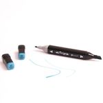 caneta marcador ponta dupla marker dual cerulean blue 063-pk0206d1