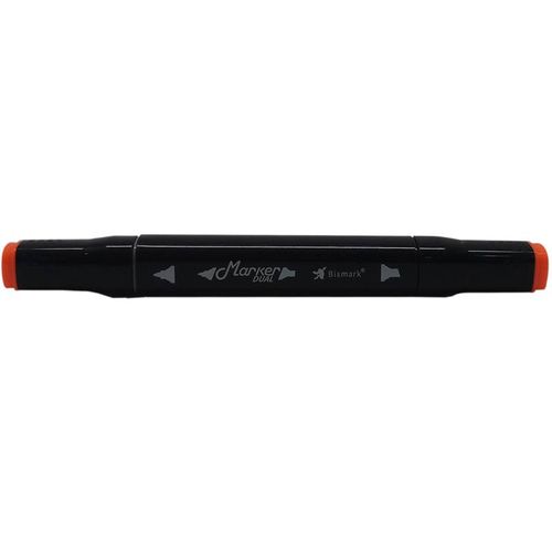 caneta marcador ponta dupla marker dual fluorescent orange