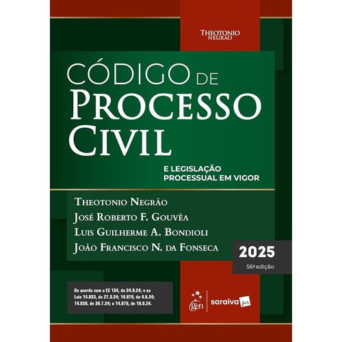 código de processo civil e legislação processual em vigor